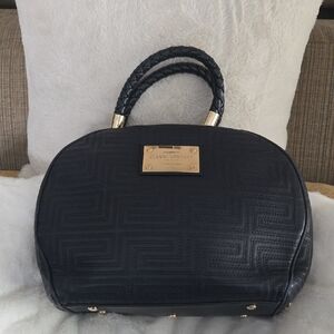 Gianni Versace Vintage Navy Blue Quilted Leather Satchel Collector's Piece